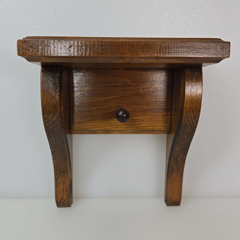 Vintage Wooden Cup & Saucer Display Shelf Wall Hanging Trinket Shelf Cottagecore